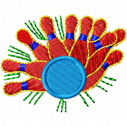 Bowling Embroidery Design 9 Bowling Embroidery Design 9